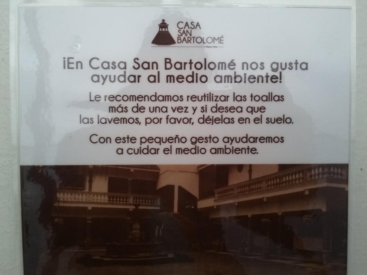 Hotel Casa San Bartolomé San Bartolome Milpas Altas Exterior foto